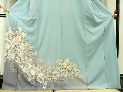 平和屋着物●訪問着　絞り　辻が花　暈し染め　ロング丈　正絹　逸品　AABL3335fy