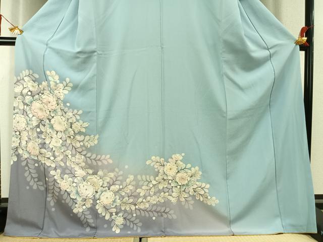 平和屋着物●訪問着　絞り　辻が花　暈し染め　ロング丈　正絹　逸品　AABL3335fy