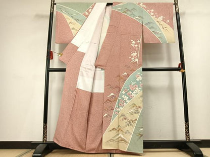 平和屋着物●訪問着　松竹梅　金彩　正絹　逸品　AABL3337fy