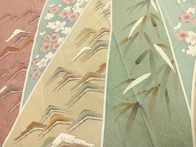 平和屋着物●訪問着　松竹梅　金彩　正絹　逸品　AABL3337fy
