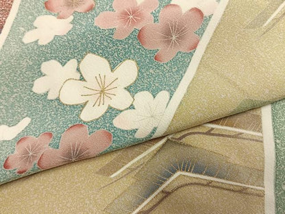 平和屋着物●訪問着　松竹梅　金彩　正絹　逸品　AABL3337fy