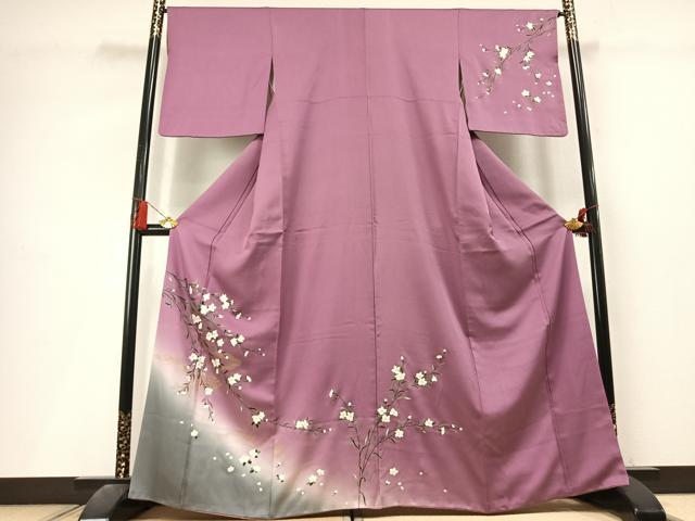 平和屋着物●訪問着　枝花文　暈し染め　金彩　正絹　逸品　AABL3339fy