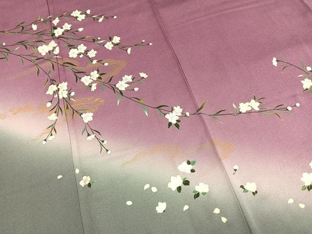 平和屋着物●訪問着　枝花文　暈し染め　金彩　正絹　逸品　AABL3339fy