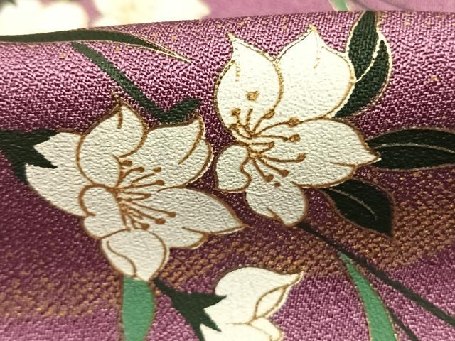 平和屋着物●訪問着　枝花文　暈し染め　金彩　正絹　逸品　AABL3339fy