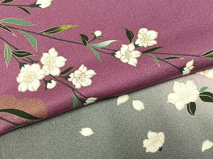 平和屋着物●訪問着　枝花文　暈し染め　金彩　正絹　逸品　AABL3339fy