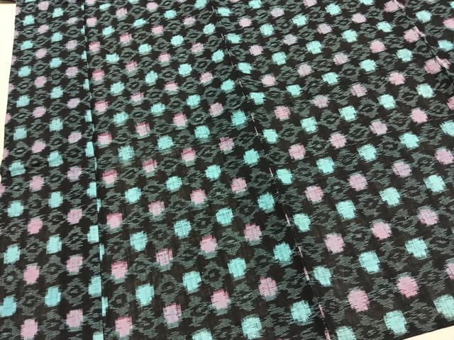平和屋着物●久留米絣　単衣　幾何学文様　綿　逸品　AABL3340fy