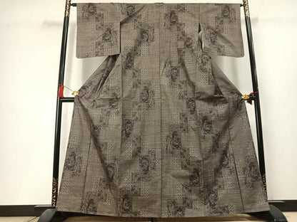 平和屋着物●本場大島紬　9マルキ　色紙重ね花文　正絹　逸品　未使用　AABL3343fy