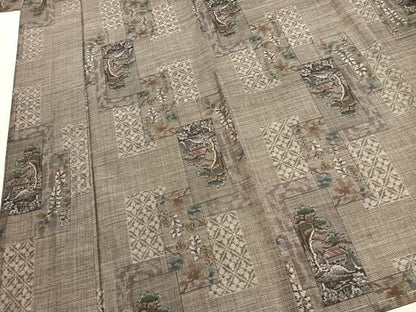 平和屋着物●本場大島紬　9マルキ　色紙重ね花文　正絹　逸品　未使用　AABL3343fy