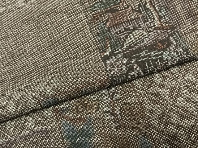平和屋着物●本場大島紬　9マルキ　色紙重ね花文　正絹　逸品　未使用　AABL3343fy