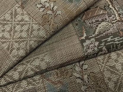 平和屋着物●本場大島紬　9マルキ　色紙重ね花文　正絹　逸品　未使用　AABL3343fy
