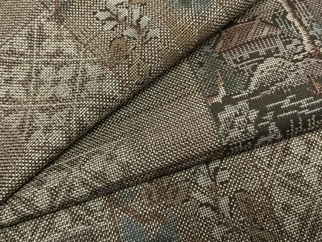 平和屋着物●本場大島紬　9マルキ　色紙重ね花文　正絹　逸品　未使用　AABL3343fy