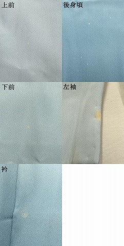 平和屋着物●男性　長襦袢　袷　手描き　風景文　暈し染め　正絹　逸品　AABL3344fy