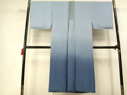 平和屋着物●男性　長襦袢　袷　手描き　風景文　暈し染め　正絹　逸品　AABL3344fy