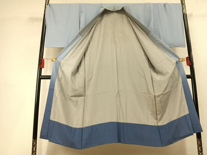 平和屋着物●男性　長襦袢　袷　手描き　風景文　暈し染め　正絹　逸品　AABL3344fy
