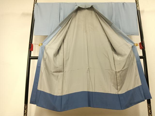 平和屋着物●男性　長襦袢　袷　手描き　風景文　暈し染め　正絹　逸品　AABL3344fy