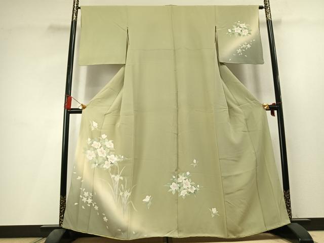 平和屋着物●訪問着　草花文　暈し染め　正絹　逸品　AABL3347fy