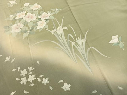 平和屋着物●訪問着　草花文　暈し染め　正絹　逸品　AABL3347fy