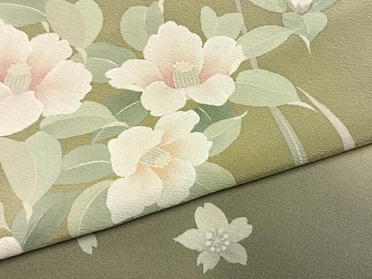 平和屋着物●訪問着　草花文　暈し染め　正絹　逸品　AABL3347fy