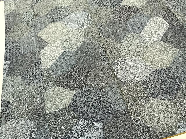 平和屋着物●上質な小紋　切嵌文　正絹　逸品　AABL3348fy