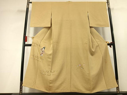 平和屋着物●京童人形絵師　高橋翠延　色留袖　人物文　金銀彩　正絹　逸品　AABL3349fy