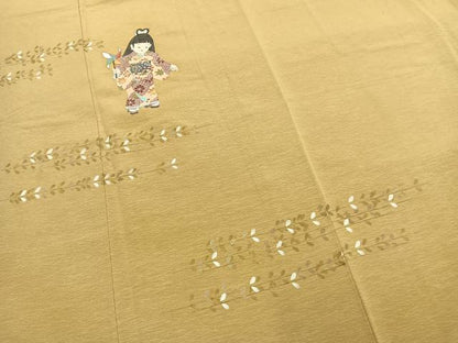 平和屋着物●京童人形絵師　高橋翠延　色留袖　人物文　金銀彩　正絹　逸品　AABL3349fy