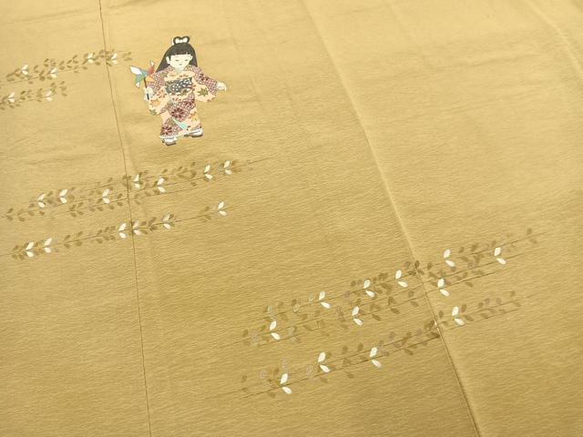 平和屋着物●京童人形絵師　高橋翠延　色留袖　人物文　金銀彩　正絹　逸品　AABL3349fy