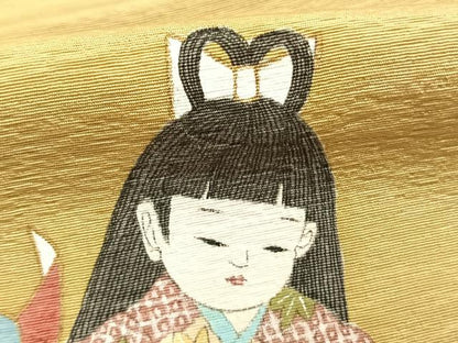 平和屋着物●京童人形絵師　高橋翠延　色留袖　人物文　金銀彩　正絹　逸品　AABL3349fy