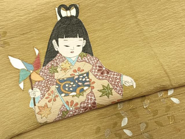 平和屋着物●京童人形絵師　高橋翠延　色留袖　人物文　金銀彩　正絹　逸品　AABL3349fy