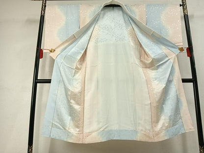 平和屋着物●長襦袢　無双仕立て　舞葉地紋　暈し染め　正絹　逸品　AABL3350fy