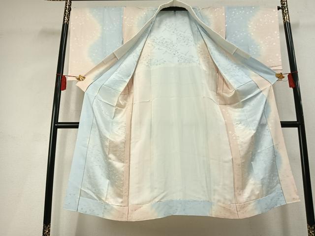 平和屋着物●長襦袢　無双仕立て　舞葉地紋　暈し染め　正絹　逸品　AABL3350fy