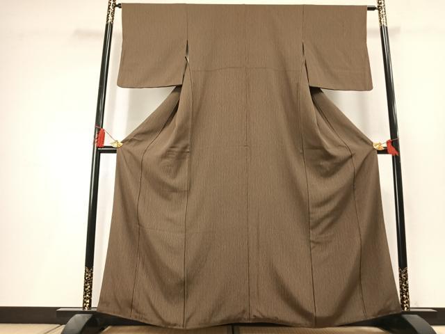 平和屋着物●上質な小紋　よろけ縞　正絹　逸品　AABL3352fy