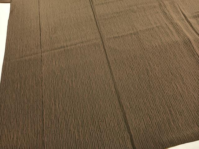 平和屋着物●上質な小紋　よろけ縞　正絹　逸品　AABL3352fy