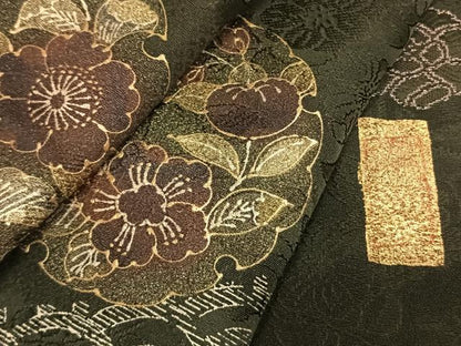 平和屋着物●訪問着　作家物　刺繍　雪輪花文　金銀彩　正絹　逸品　AABL3353fy