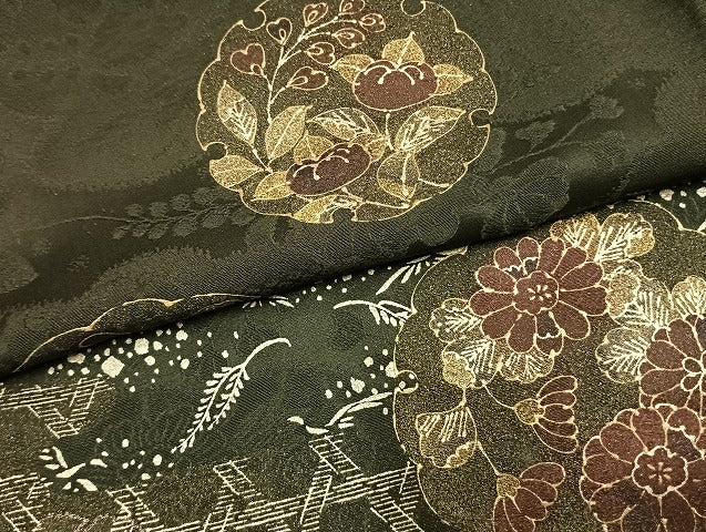 平和屋着物●訪問着　作家物　刺繍　雪輪花文　金銀彩　正絹　逸品　AABL3353fy
