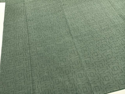 平和屋着物●結城紬　100亀甲　幾何学文様　証紙付き　正絹　逸品　未使用　AABL3355fy