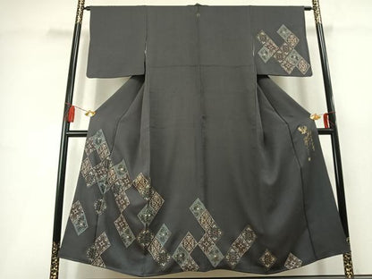 平和屋着物●螺鈿工芸作家　佐野正喜　訪問着　吉祥文　金彩　正絹　逸品　AABL3356fy