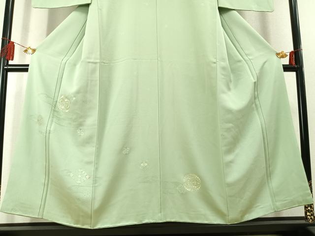 平和屋着物●訪問着　総刺繍　吉祥花文　金銀糸　正絹　逸品　AABL3358fy
