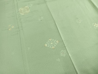 平和屋着物●訪問着　総刺繍　吉祥花文　金銀糸　正絹　逸品　AABL3358fy