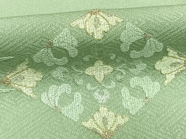 平和屋着物●訪問着　総刺繍　吉祥花文　金銀糸　正絹　逸品　AABL3358fy