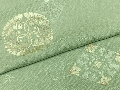 平和屋着物●訪問着　総刺繍　吉祥花文　金銀糸　正絹　逸品　AABL3358fy