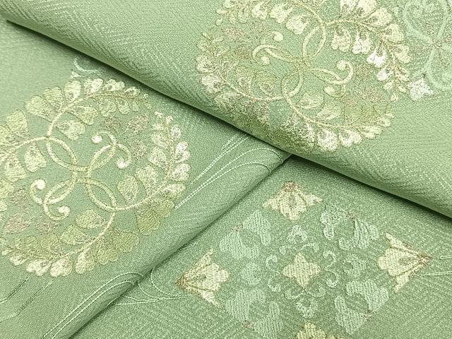 平和屋着物●訪問着　総刺繍　吉祥花文　金銀糸　正絹　逸品　AABL3358fy