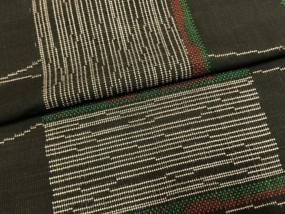 平和屋着物●本場大島紬　7マルキ　幾何学文様　正絹　逸品　AABL3359fy