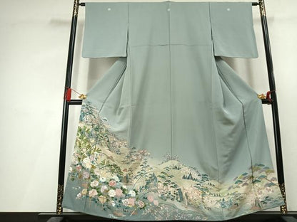 平和屋着物●豪華色留袖 中国三大刺繍 スワトウ刺繍 汕頭刺繍 総刺繍 麗光刺繍 風景花文 暈し染め 金糸 正絹 逸品 AABL3361fy