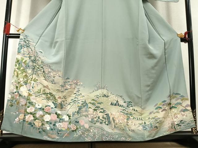 平和屋着物●豪華色留袖 中国三大刺繍 スワトウ刺繍 汕頭刺繍 総刺繍 麗光刺繍 風景花文 暈し染め 金糸 正絹 逸品 AABL3361fy