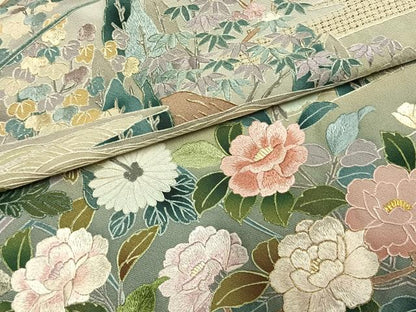 平和屋着物●豪華色留袖 中国三大刺繍 スワトウ刺繍 汕頭刺繍 総刺繍 麗光刺繍 風景花文 暈し染め 金糸 正絹 逸品 AABL3361fy