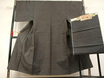 平和屋着物●男性　あかね紬　本真綿結城　草木染　霞文　証紙付き　正絹　逸品　AABL3363fy