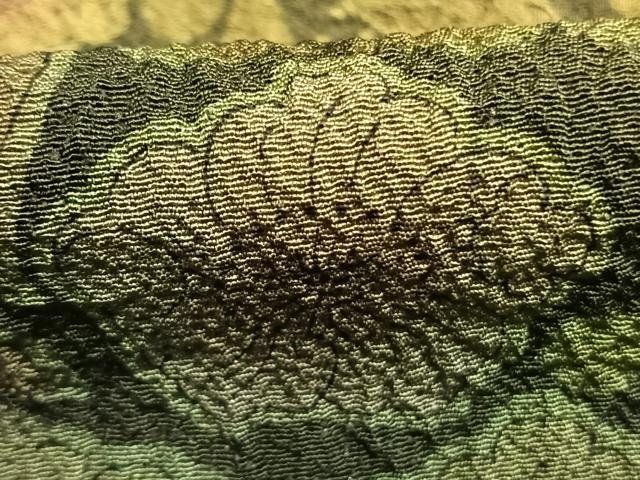 平和屋着物●訪問着　辻が花　絞り　褐色　暈し染め　金彩　正絹　逸品　未使用　AABL3364fy