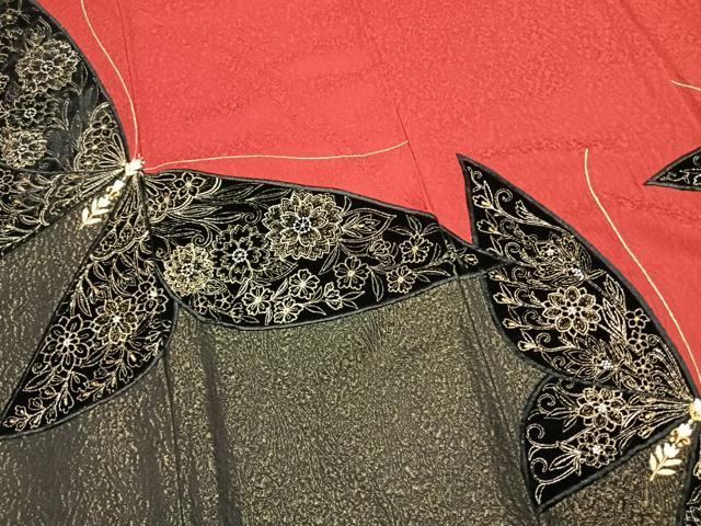 平和屋着物●豪華振袖　刺繍　舞蝶文　暈し染め　金銀糸　やまと誂製　正絹　逸品　AABL3366fy