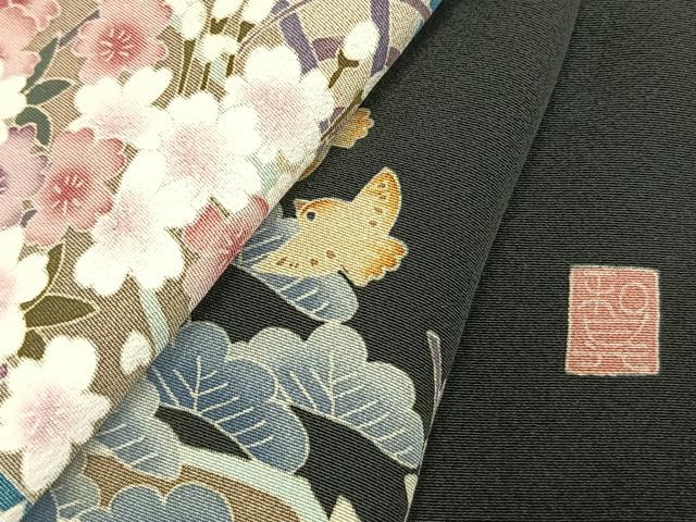 平和屋着物●本加賀友禅作家　庄田和晃　黒留袖　花鳥文　正絹　逸品　未使用　AABL3368fy