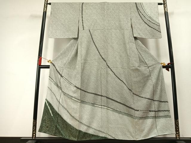 平和屋着物●訪問着　総絞り　抽象文様　正絹　逸品　AABL3369fy